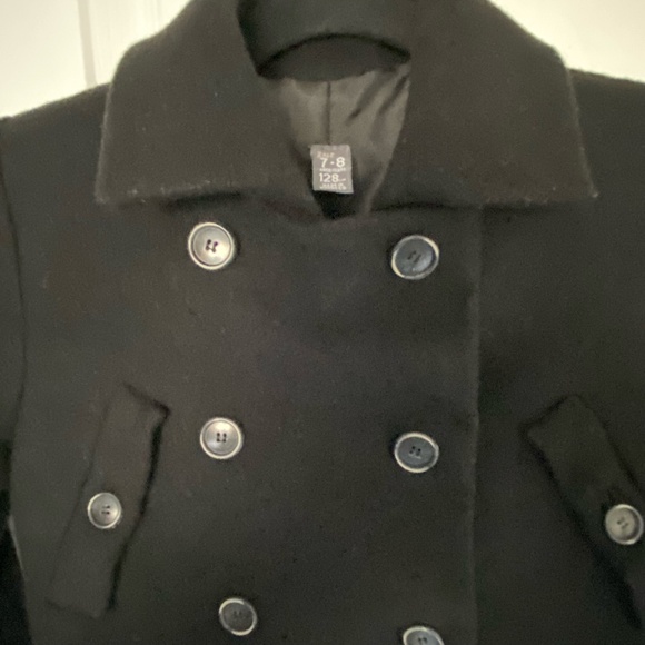 Zara Girls 7/8 Black Wool Blend Button Up Petticoat- Sz-7/8 - Picture 3 of 15